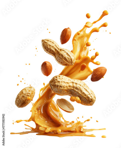Wallpaper Mural Dynamic peanut splash action kitchen food bright mood isolated on transparent background Torontodigital.ca