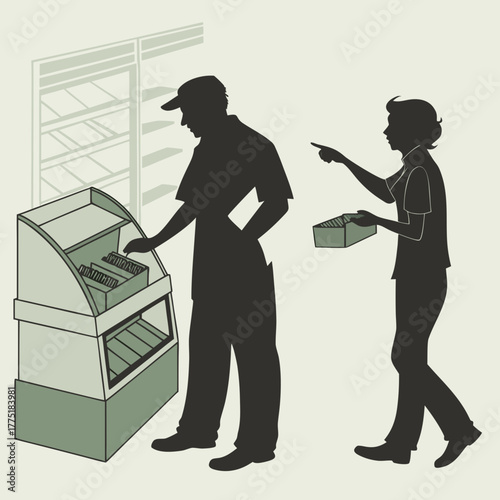 Man choosing product from display