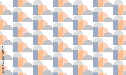 長方形と半端な円形を組み合わせたジオメトリックな消しゴム模様