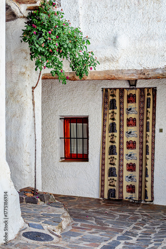 Typical street of an Andalusian village Bubion.