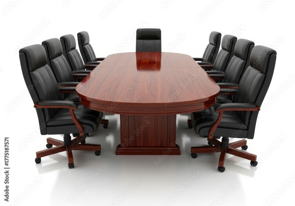 Obraz premium Boardroom meeting table and chairs on