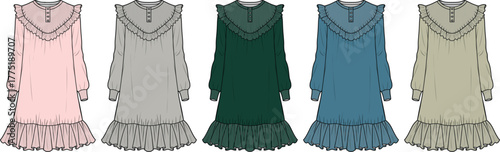 Collection of Five Elegant Dresses in Various Colors
