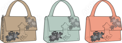 Colorful Handbags Illustration Vector Art of Stylish Handbags in Different Hues for Fashion Design