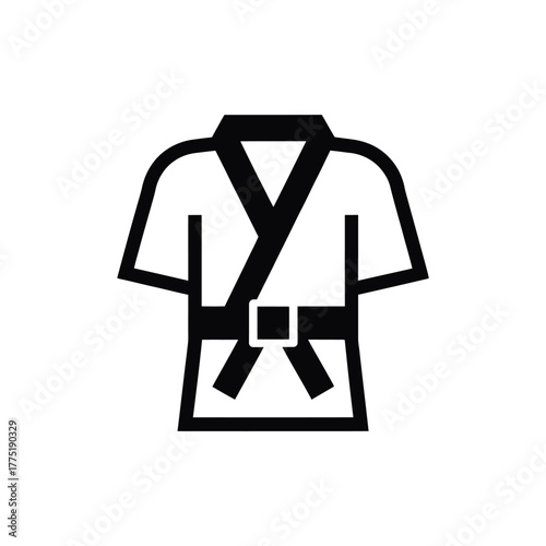Simple line art icon of a martial arts uniform