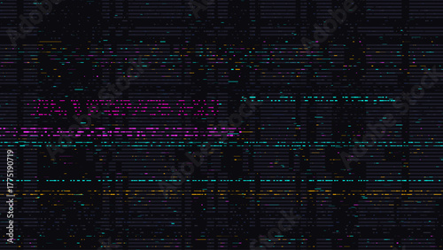 VHS Glitch Screen Effect. Abstract Technology Vector Background in Retro Style