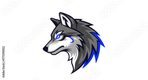 Dynamic wolf head logo design evokes power and fierce determination for esports teams and modern brands