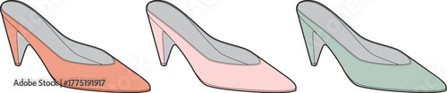 Elegant Heels in Three Pastel Shades A Stylish Trio for Fashion Enthusiasts