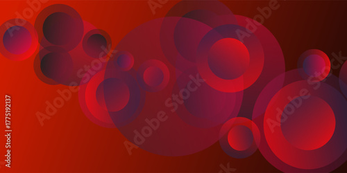 abstract composition in the form of transparent circles with gradations of red modern, purple and black overlapping each other simple