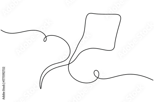 Human sperm icon continuous one line drawing on white background minimalist reproductive cell outline vector illustration