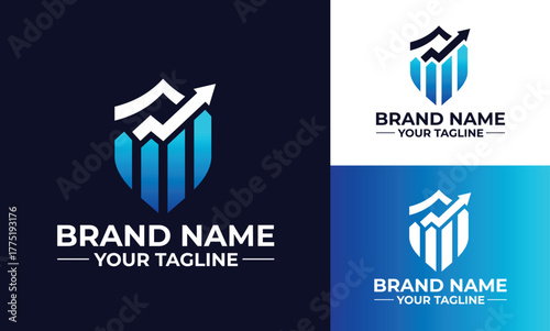 Business logo, corporate logo, finance company logo, modern abstract shield design