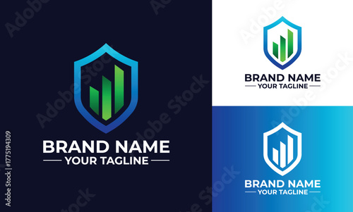 Security logo, cyber security logo, data protection company logo design template