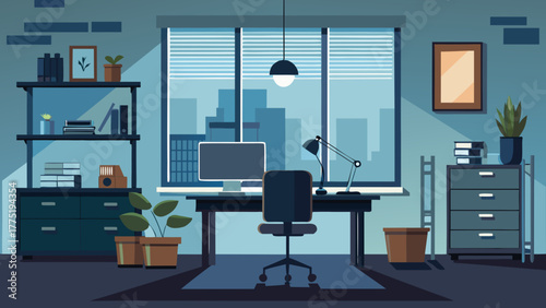Illustration of a modern office space