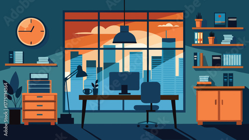 Illustration of a modern office interior