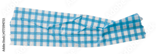 light blue patterned sticker paper tape isolated on transparent background