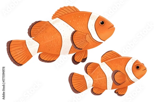 Stylized Clownfish Pair Illustration