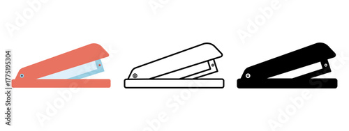 Isolated vector art illustration of office stapler tool