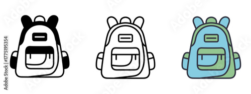 Isolated vector illustration of school bag