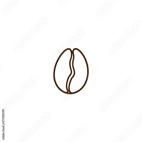 Minimal Coffee Bean — Hand-Drawn Flat Vector Icon