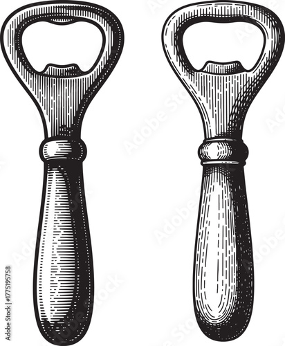 Vintage bottle opener tools silhouette