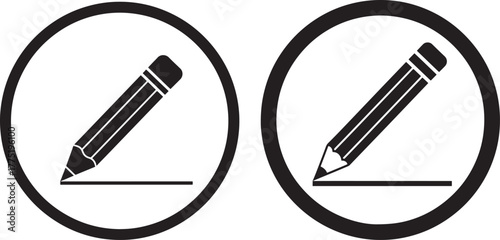 Two pencil writing icons silhouette