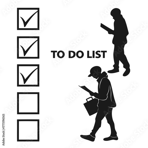 People reading to do list