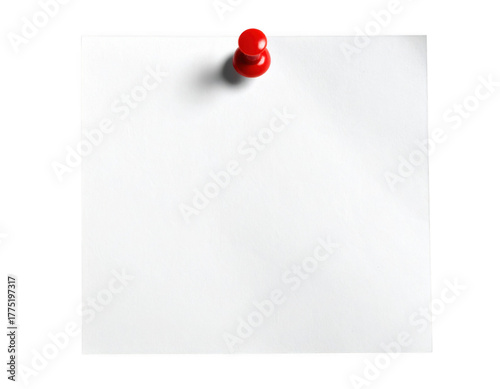 Blank note paper with push pintransparent