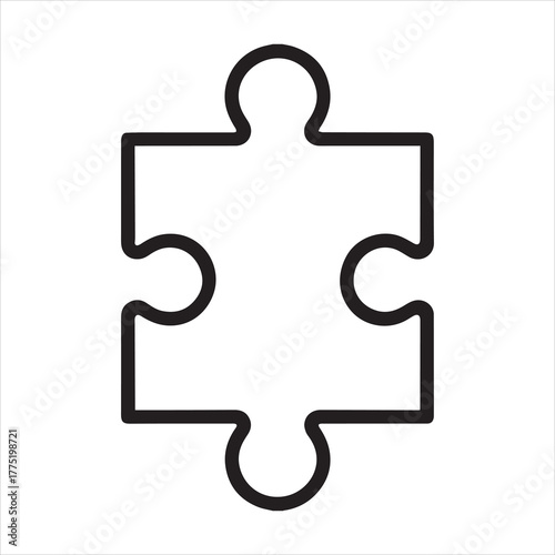 Vector icon of jigsaw puzzle piece