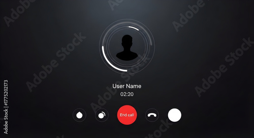 Video call interface with user profile and controls