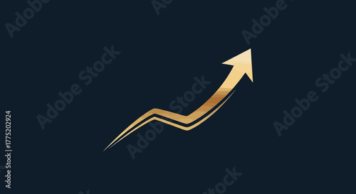 Rising arrow line chart with transparent background
