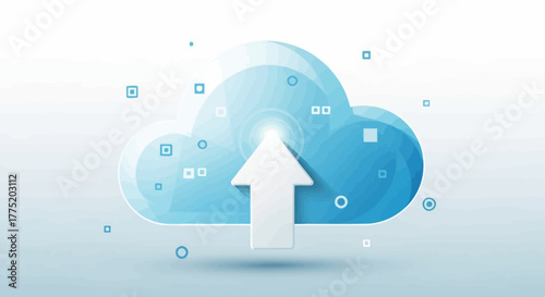 Cloud upload arrow with transparent background