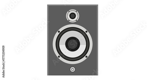 A Sleek Gray Speaker Illustration for Audio and Sound Designs