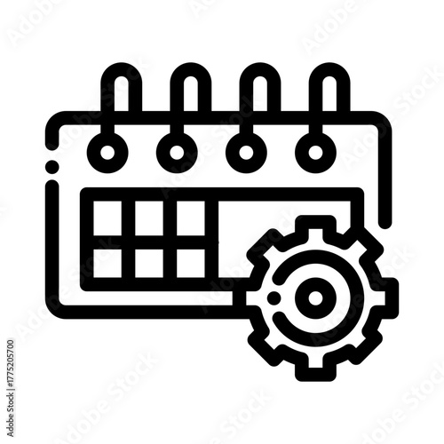 icon schedule management with style outline