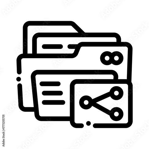 icon share folder with style outline