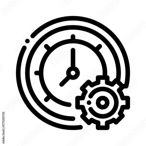 icon time management with style outline