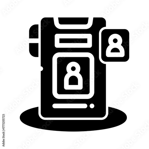 icon video conference with style glyph