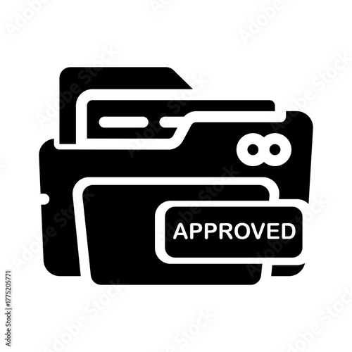 icon approved folder with style glyph