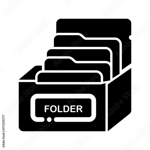 icon file folder with style glyph