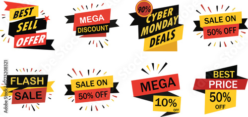 Sale tags and labels for discounts