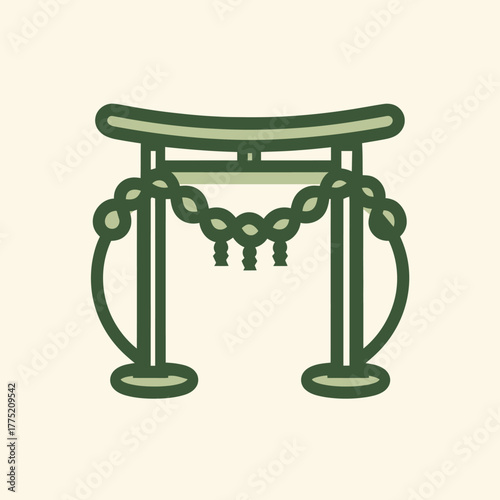 Stylized illustration of a traditional japanese torii gate design