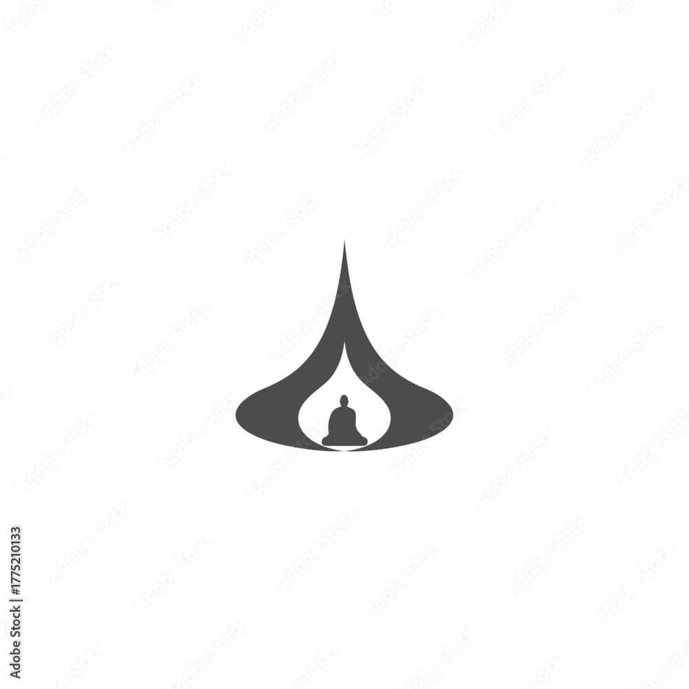 Fototapeta premium Abstract silhouette of meditating figure symbolizing peace and enlightenment
