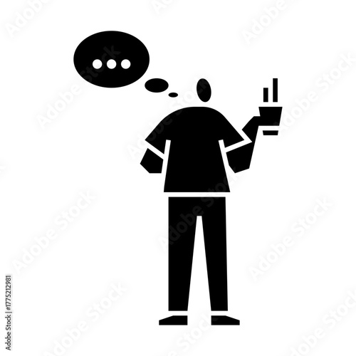 daydream glyph icon. daydreaming illustration.