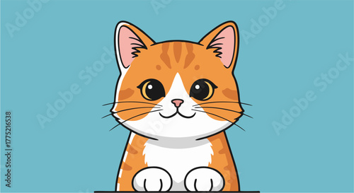 A cute cartoon kitten with a funny smile is a vector illustration of a domestic animal that would make pet lovers happy