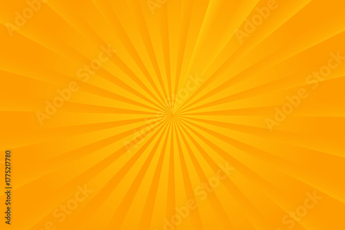 Orange Sunburst Pattern Background. Rays. Radial. Summer Banner. Vector Illustration