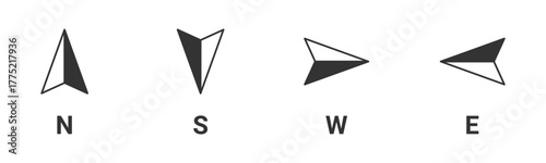 direction  compass icon set, north, south , east , west sign , vector illustration .