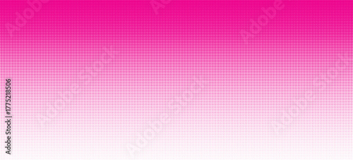 Pink pattern background. Magenta dotted halftone gradient border. Pink screen print halftone sky gradation. Vector horizontal geometric backdrop. CMYK effect seamless pattern. Abstract screentone bg