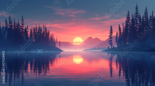 sunrise camping adventure in the mountains with a scenic view of the morning light over the landscape creating a peaceful and tranquil outdoor experience