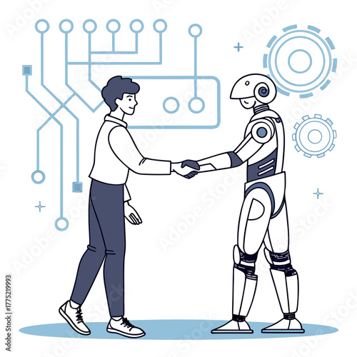 businessman and businesswoman shaking hands