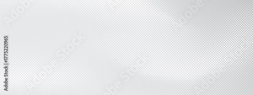 White dotted backdrop on light gray surface. Pattern with scattered circles and specks in abstract arrangement. Vector tech graphic with halftone structure.