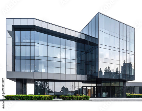 Modern business building on a transparent background