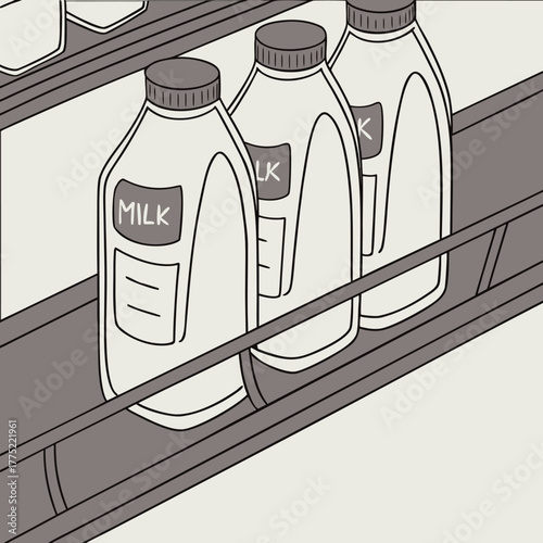 Realistic vector icon illustration milk jug in a splash of fresh milk isolated on white backgro